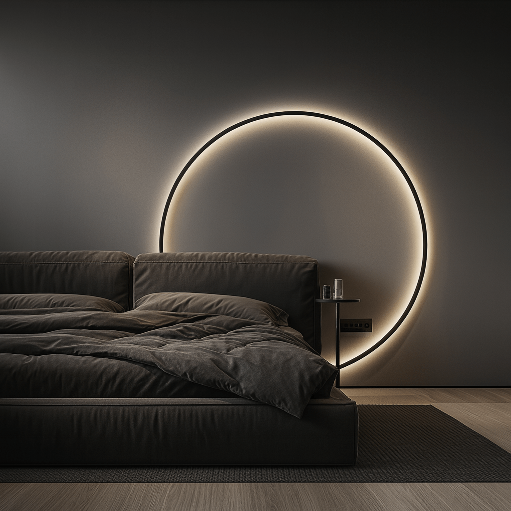 LED Ring Wandlampe, Frontansicht, modernes Design