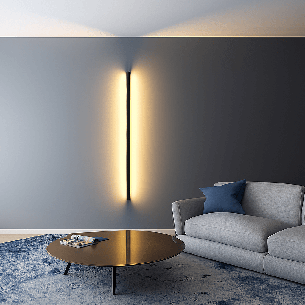 LED Wandlampe Minimal Light Bar an der Wand montiert