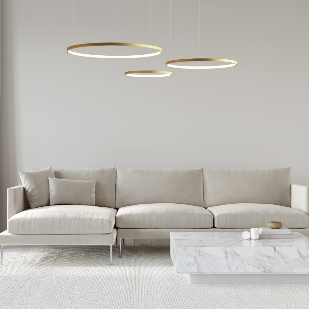 Runde LED Pendellampe Circle, Frontansicht, modernes Design